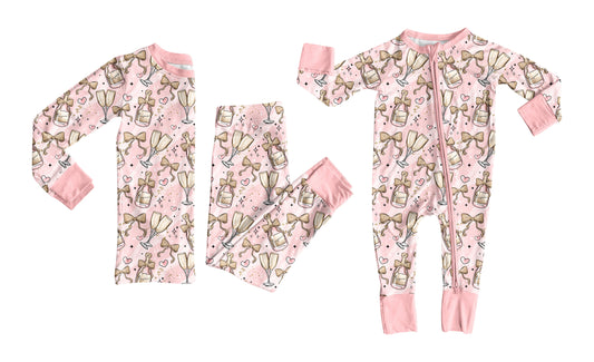 ( Moq 5 Each Style ) Baby Girl Toddler Bows Happy New Year Sibling Romper Set