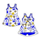 ( Moq 5 each style ) Baby Girl Toddler Team Bows Tigers Sibling Skort Dress Set 6.11