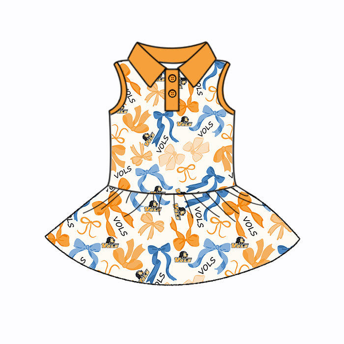 ( Moq 5 each style ) Baby Girl Team Dog Bows Sibling Dress Set 5.16