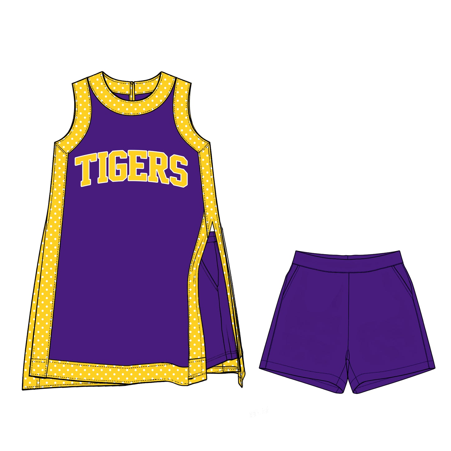 ( Moq 5 ) Baby Girls Kids Sleeveless Team Tops Shorts Team Set Clothes