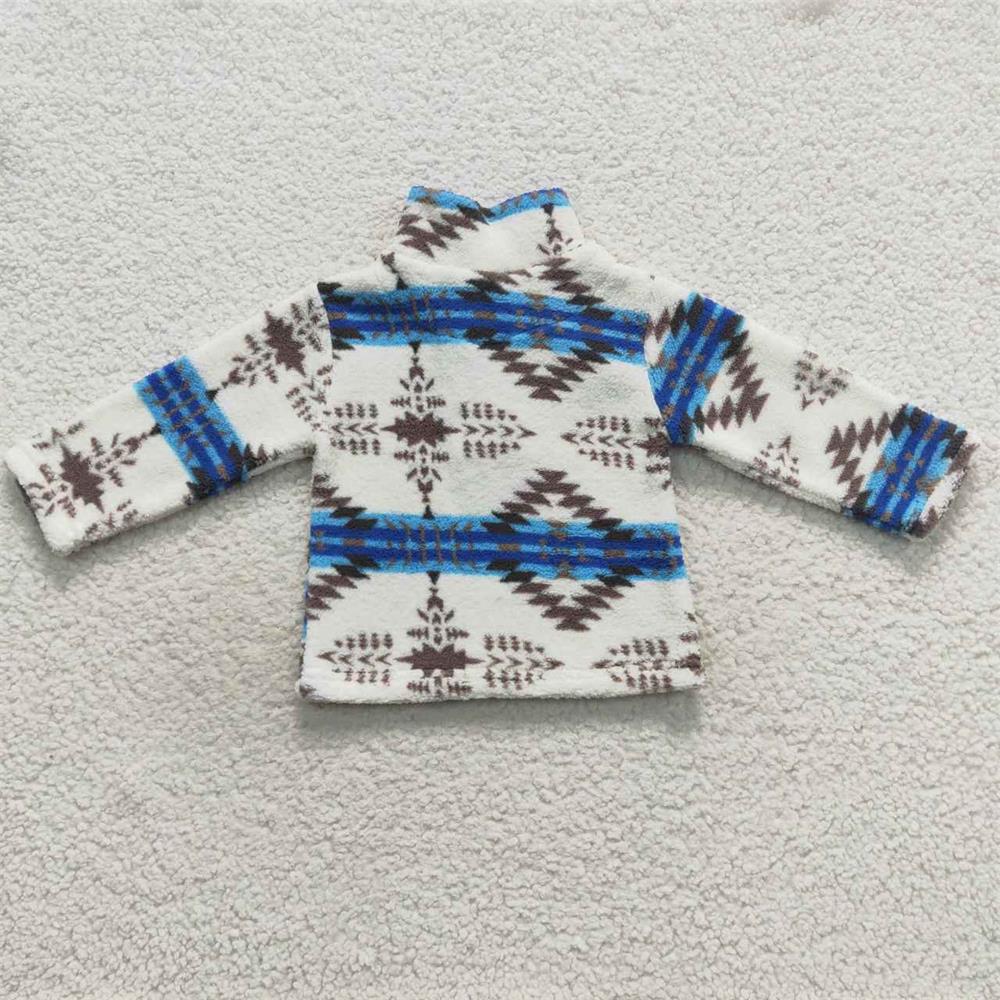 BT0354 Baby Girl Zipper Overcoat Aztec Coat Jacket Cardigan