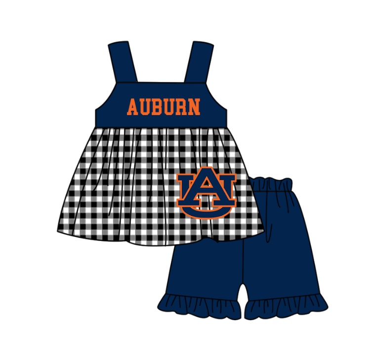 ( Moq 5 Each Style ) Baby Boys Girls Kids Plaid Team Sibling Navy Rompers Dress Sets