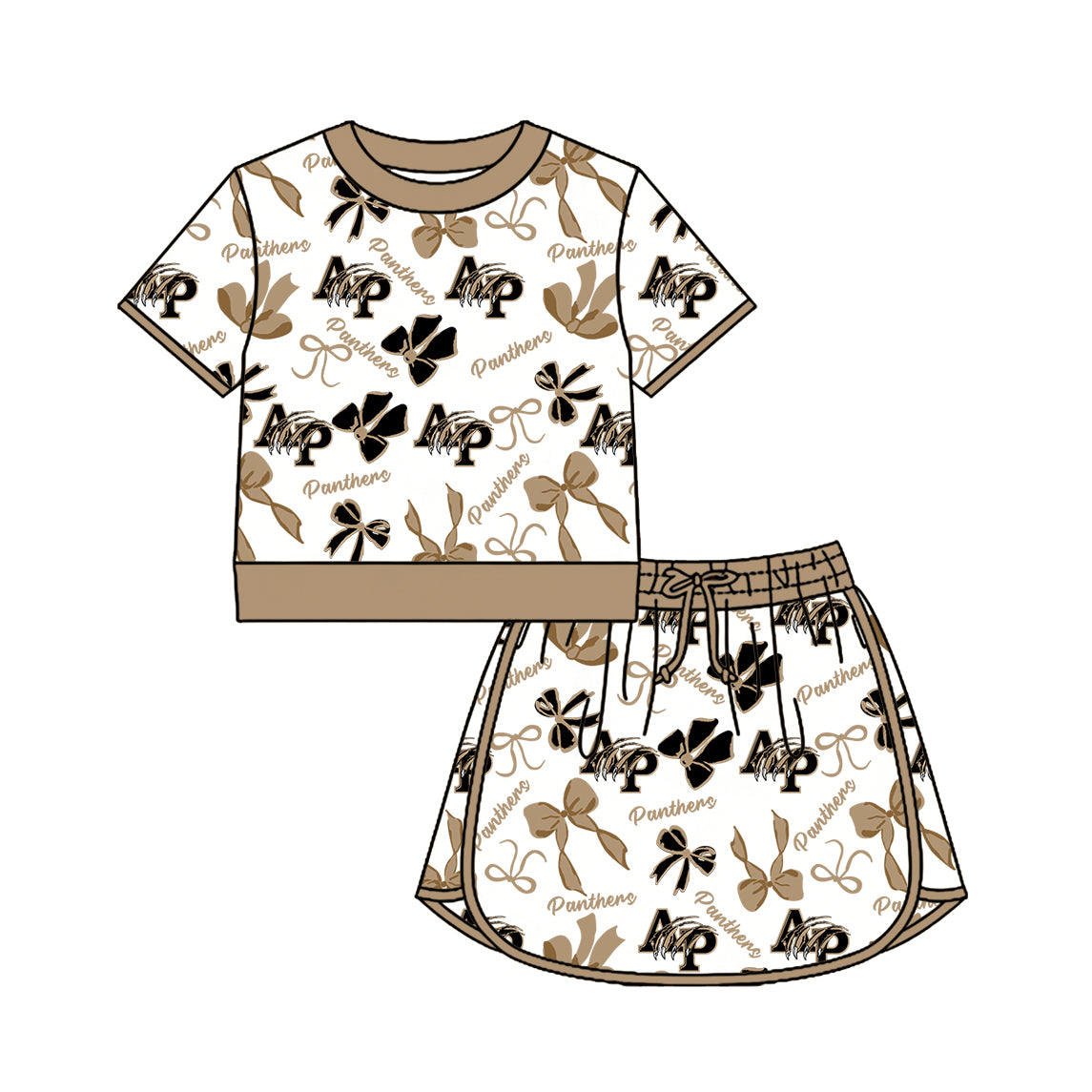 ( Moq 5 Each Style ) Sibling Baby Girls Kids Bows Team Shirt Sets Clothes