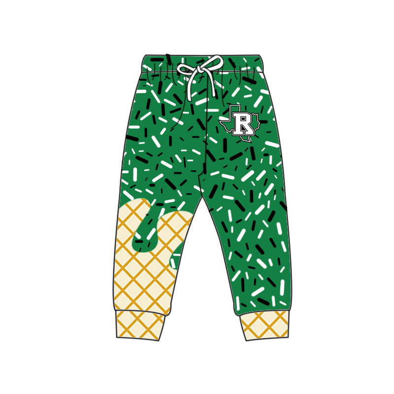 ( Moq 5 each style ) Baby Boy Girl Team Cheer Sibling Shirt Green Bows Dress Set 8.13