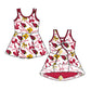 ( Moq 5 each style ) Baby Girl Toddler Team Bows Bird Red Sibling Skort Dress Set 6.9