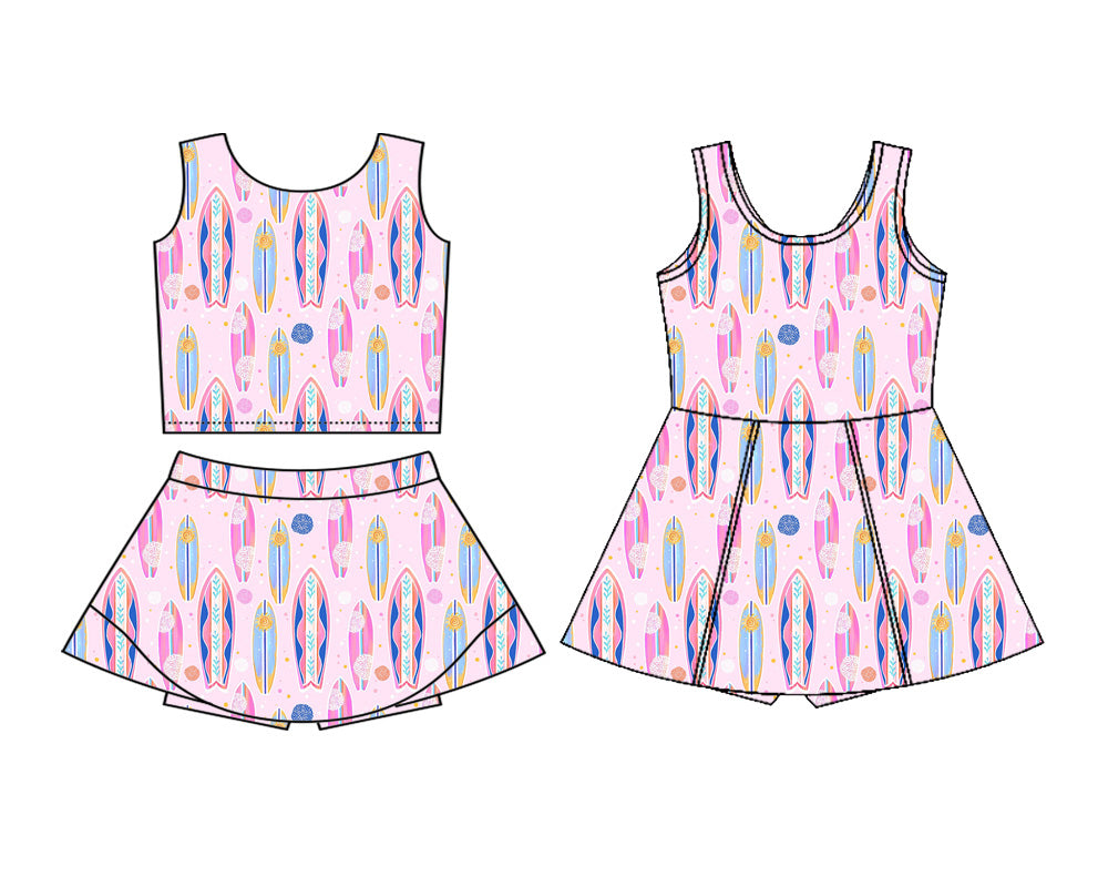 ( Moq 5 Each Style ) Baby Girls Kids Sleeveless Boats Sibling Summer Shorts Dresses Set