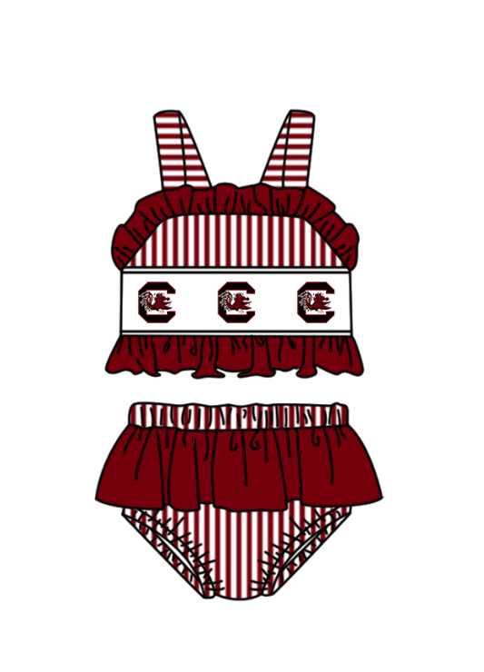 ( Moq 5 Each Style ) Baby Boys Girls Chicken Stripes Sibling Team Sets Swimsuits Clothes