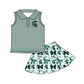 ( Moq 5 each style ) Baby Girl Toddler Team Green Bows Sibling Dress Set