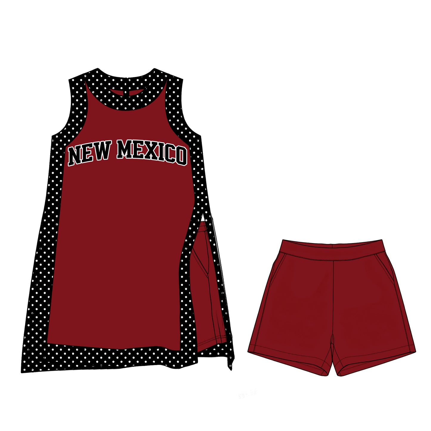 ( Moq 5 ) Baby Girls Kids Sleeveless Team Tops Shorts Team Set Clothes