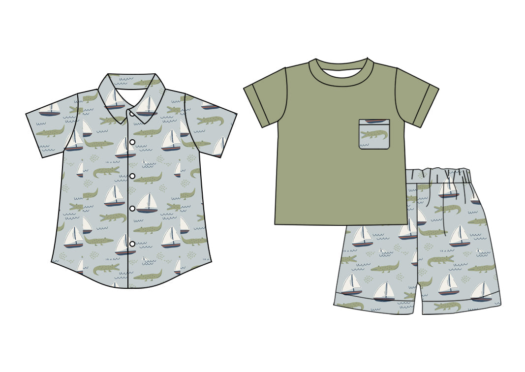 Baby Boy Short Sleeves Sibling Romper Set ( Moq 5 Each Style ) 2.14