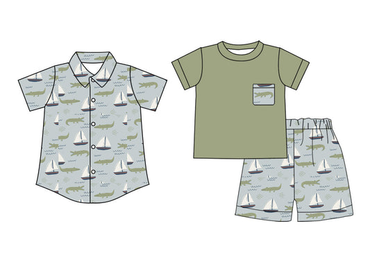 Baby Boy Short Sleeves Sibling Romper Set ( Moq 5 Each Style ) 2.14