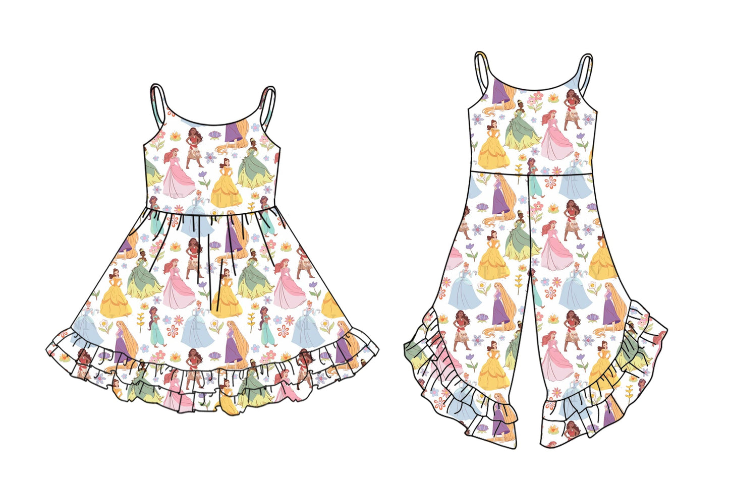 Baby Girl Sleeveless Princess Sibling Jumpsuit Dress ( Moq 5 Each Style ) 3.4