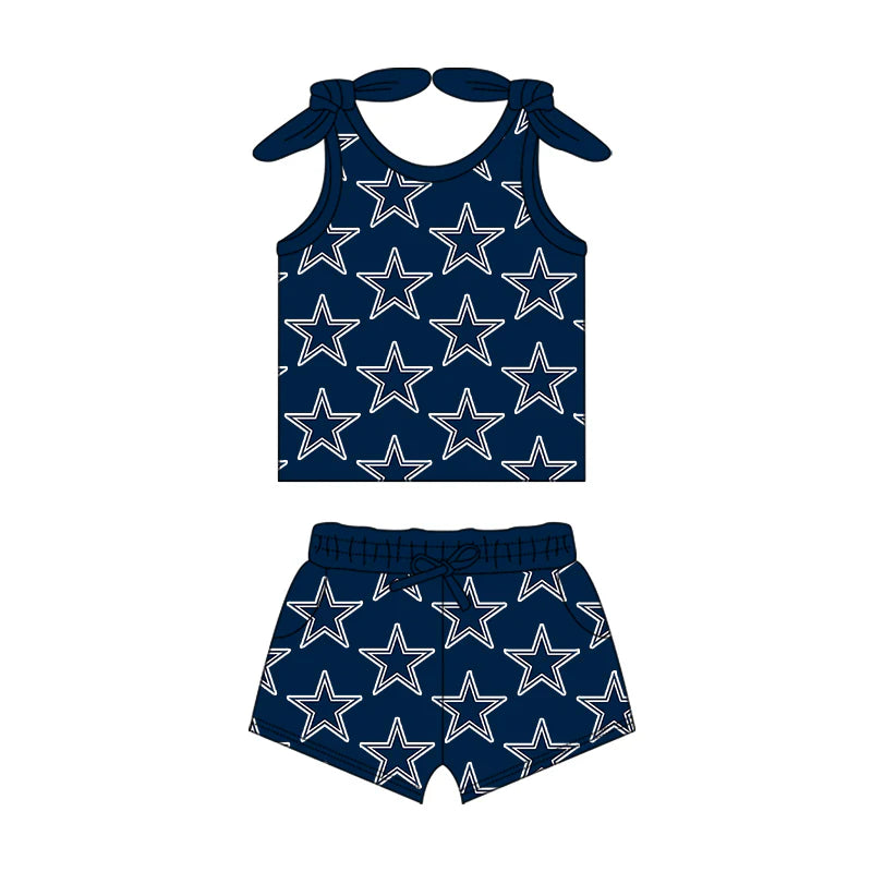 ( Moq 5 each style ) Baby Girl Toddler Stars Team Sibling Romper Dress Set 7.15