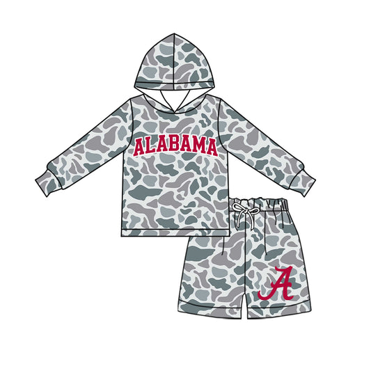 ( Moq 5 ) Baby Girls Kids Long Sleeves Hoodie Shirt Camo Shorts Team Set Clothes