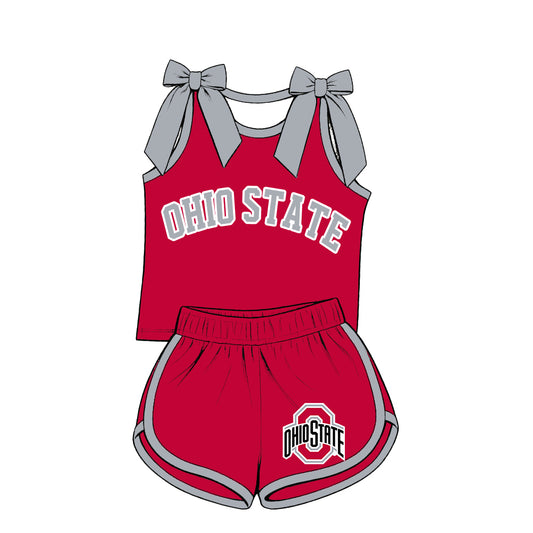 ( Moq 5 ) Sibling Baby Girls Kids Sleeveless Bows Shirt Shorts Team Set Clothes