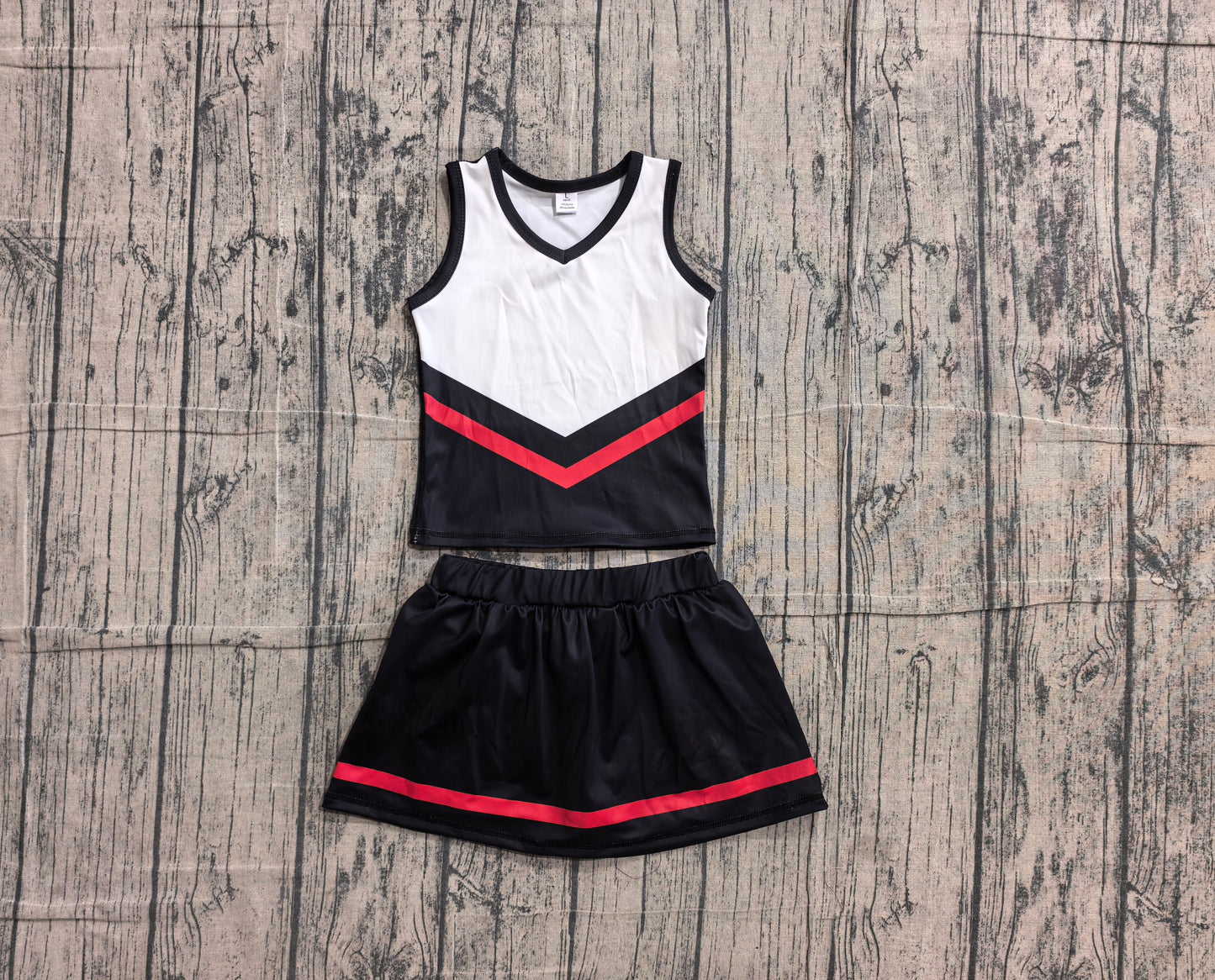 ( No moq ) Preorder Baby Girls Kids Sleeveless Tops Black Skirt Shorts Set Yoga Active Team Clothes