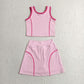 Baby Girl Pink Sleeveless Vest Tops Shorts Skirt Skort Yoga Active Set RTS