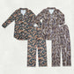 Sibling Adult Women Long Sleeves Camo Buttons Shirts Pants Pajamas Clothes Sets RTS