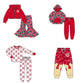 ( Moq 5 each style ) Baby Boy Girl Team Sibling Shirt Long Sleeves Red Set 8.8