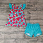 Promotion Baby Girl Short Sleeves Watermelon Shorts Summer Outfit