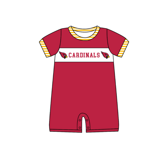 ( Moq 5 ) Baby Boys Infant Red Short Sleeves Team Summer Romper