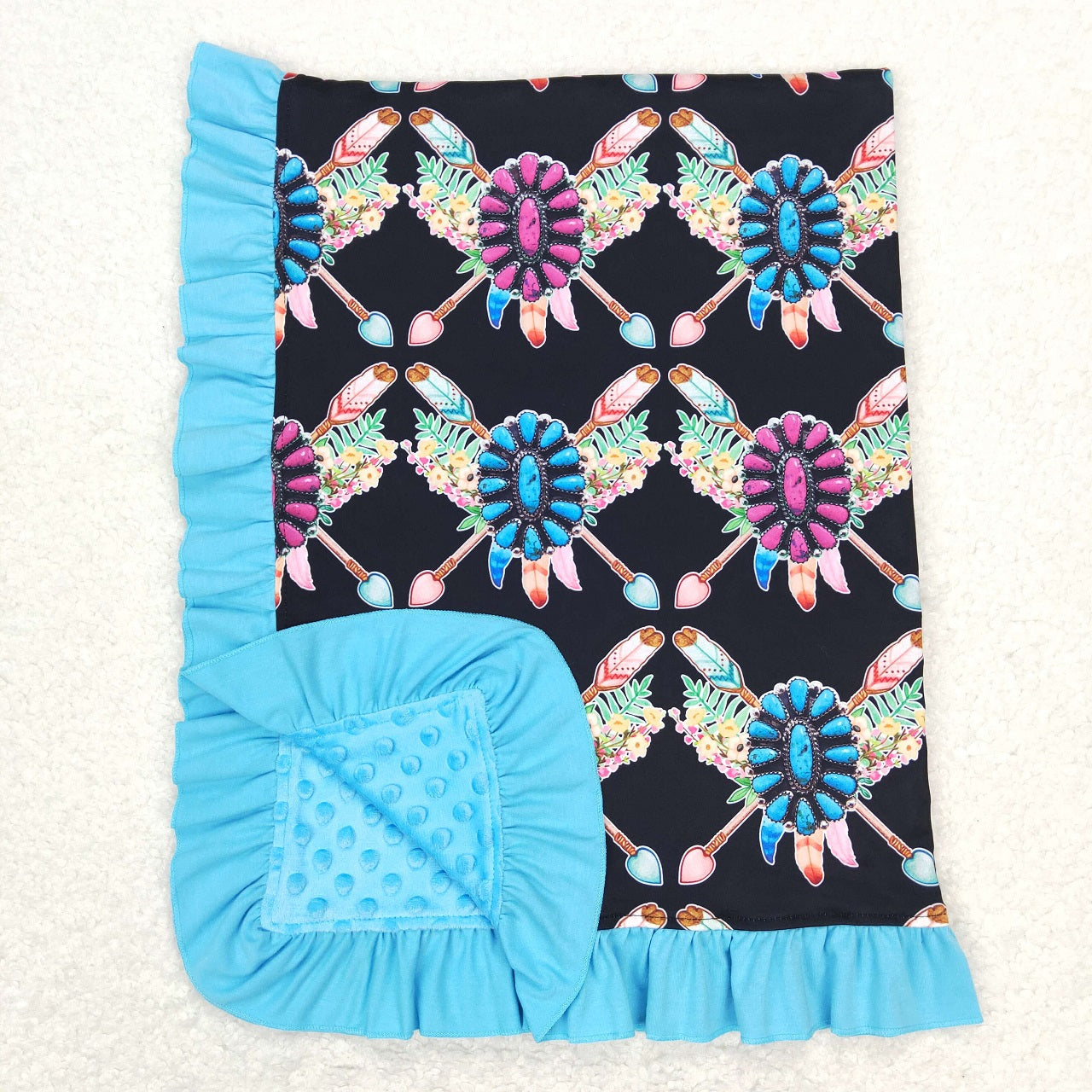 BL0052 Baby Girl Western Blanket