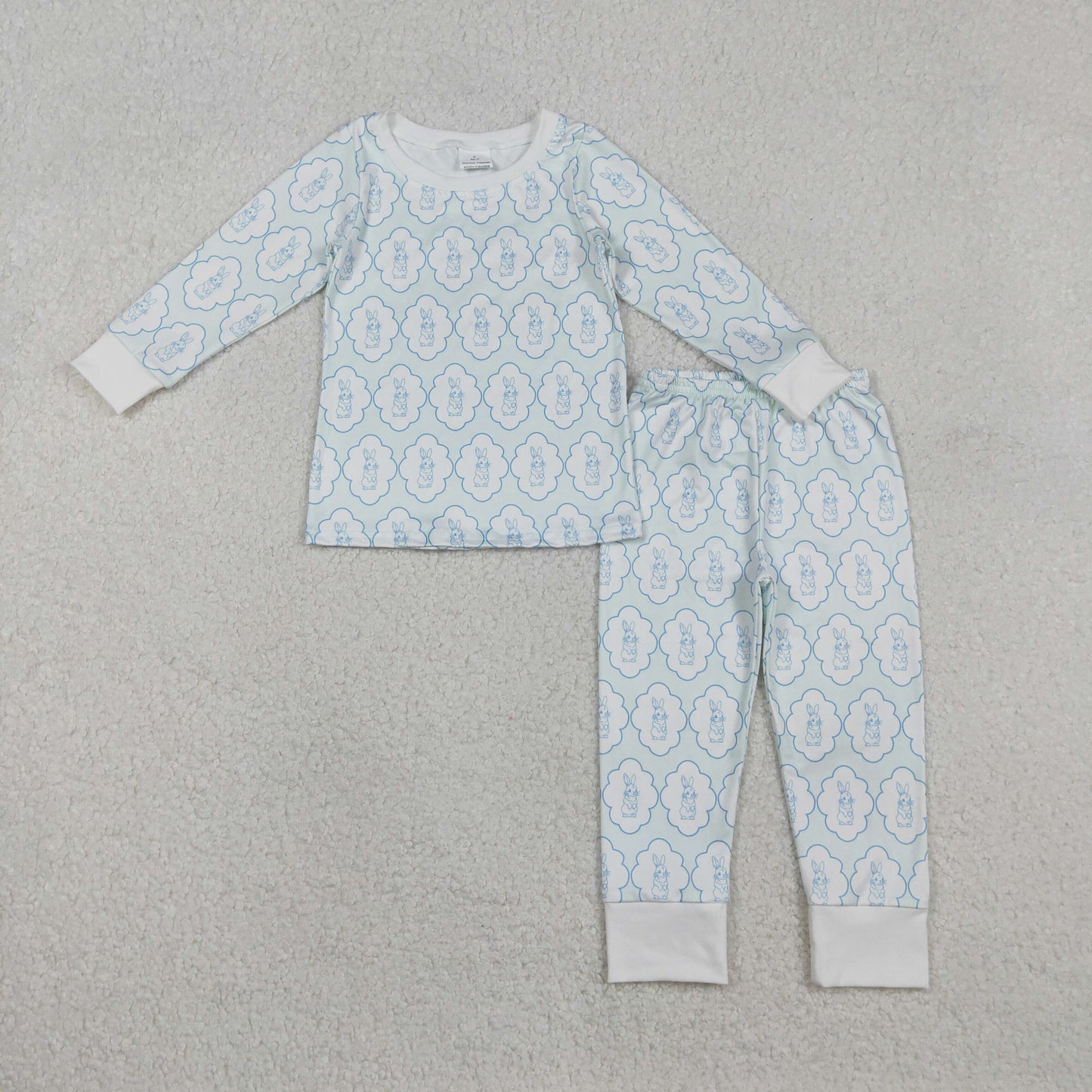Sibling Baby Boys Girls Kids Long Sleeves Rabbits Shirts Pants Easter Pajamas Sets RTS