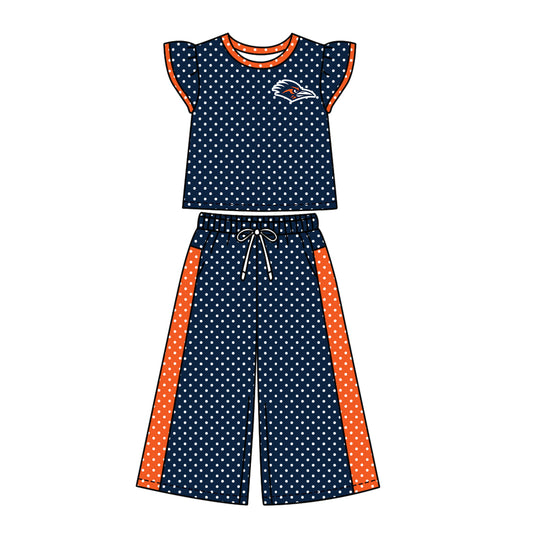 ( Moq 5 ) Baby Girls Kids Short Sleeves Shirt Pants Team Set Clothes
