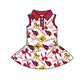 ( Moq 5 each style ) Baby Girl Toddler Team Bows Bird Red Sibling Skort Dress Set 6.9