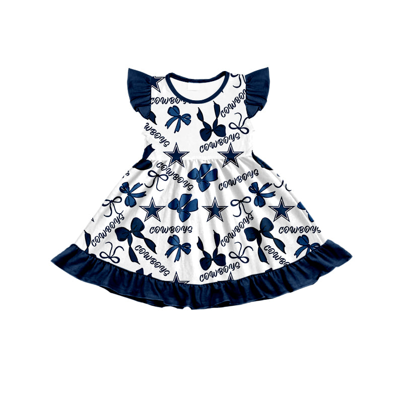 ( Moq 5 each style ) Baby Girl Toddler Stars Team Bows Sibling Romper Dress Set 7.12