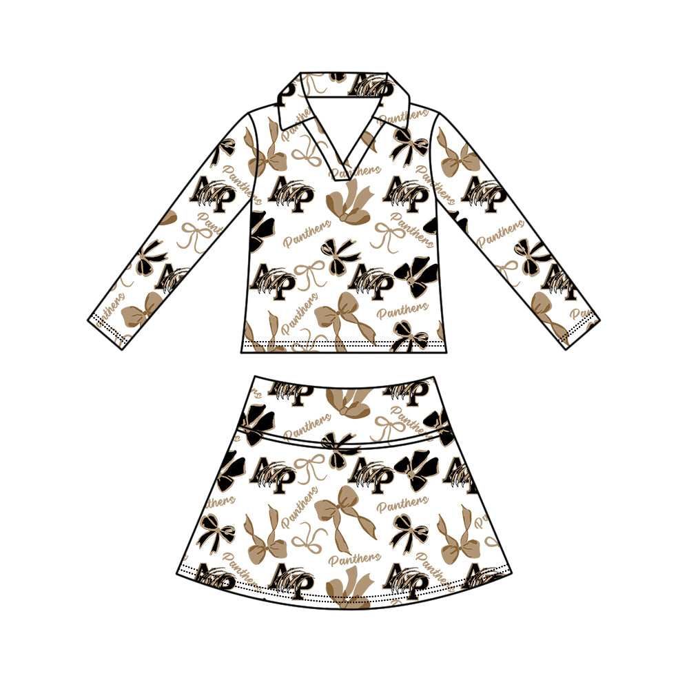 ( Moq 5 Each Style ) Sibling Baby Girls Kids Bows Team Shirt Sets Clothes