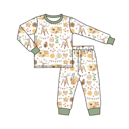 Baby Boy Toddler Long Sleeves Deer Shirt Pants Christmas Pajamas Set