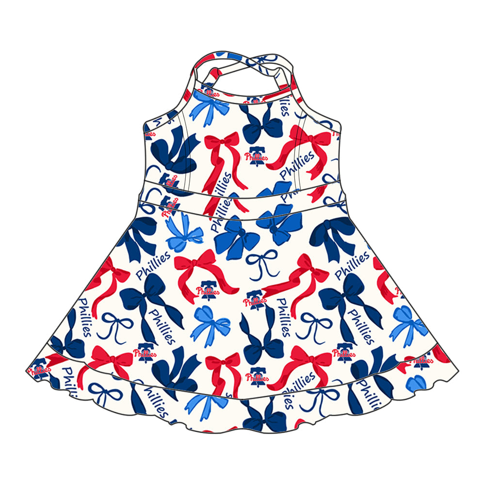 ( Moq 5 each style ) Baby Girl Team Bows Sibling Dress Set 5.17