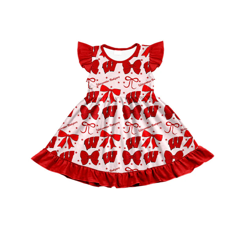 ( Moq 5 each style ) Baby Girl Toddler W Team Bows Sibling Dress Set 6.27