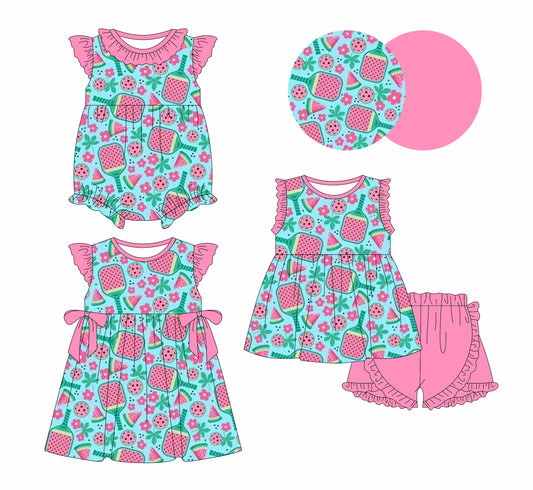 Baby Girl Watermelon Flower Sibling Romper Dress Set ( Moq 5 Each Style ) 1.9