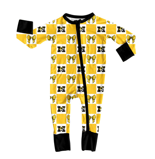 ( Moq 5 ) Custom Baby Girls Kids Long Sleeves Zipper Sleeper Footie Romper Team Clothes