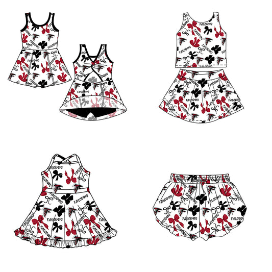 ( Moq 5 Each Style ) Baby Girls Toddler Bird Bows Team Sibling Shorts Dresses Set Summer Clothing