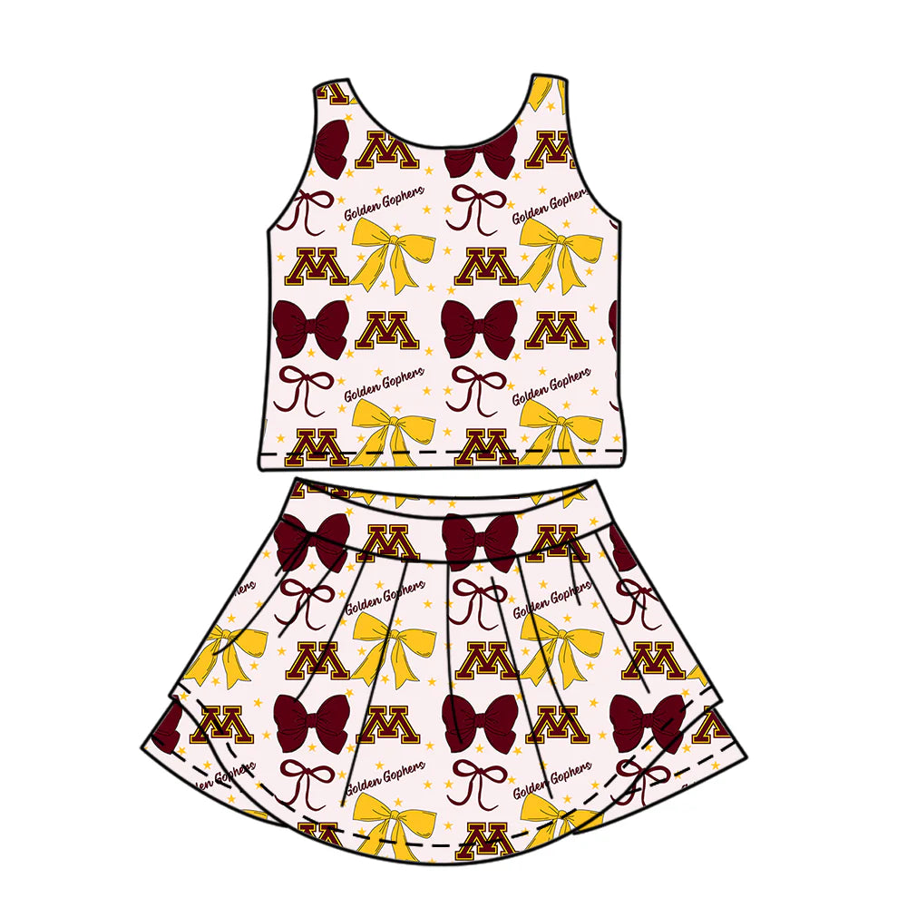 ( Moq 5 each style ) Baby Girl Toddler M Team Bows Sibling Dress Set 6.26