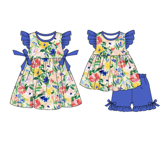 Baby Girl Short Sleeves Flower Sibling Dress Set ( Moq 5 Each Style ) 1.4