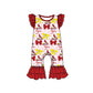 ( Moq 5 each style ) Baby Girl Toddler Team Red Yellow Bows Sibling Romper Dress Set 6.16