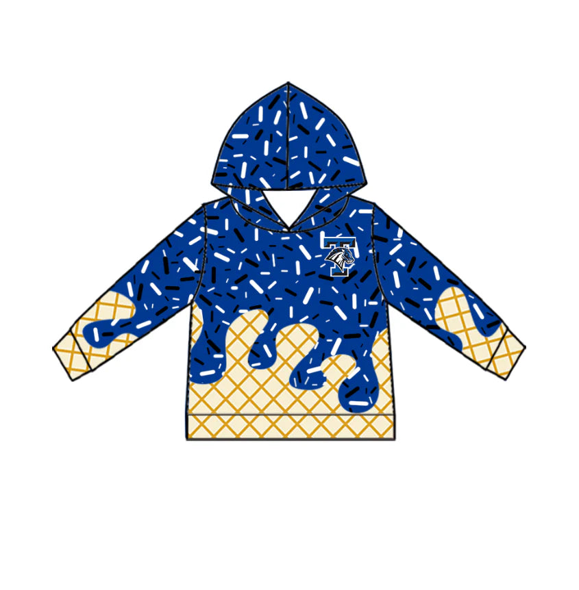 ( Moq 5 each style ) Baby Boy Girl Summer Team Sibling Blue Drip Bows Shorts Shirt Dress Set 7.25