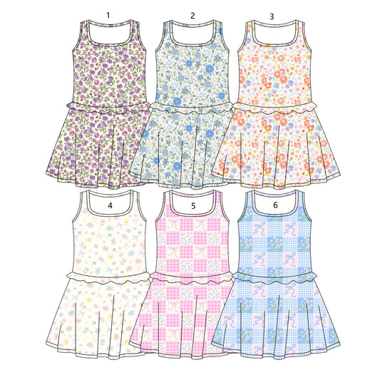 ( Moq 5 Each Style ) Sibling Baby Girls Toddler Summer Sleeveless Flower Bows Dresses