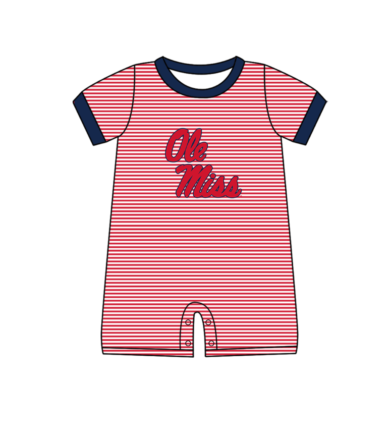 ( Moq 5 Each Style ) Baby Boys Girls Kids Red Stripes Team Sibling Rompers Sets