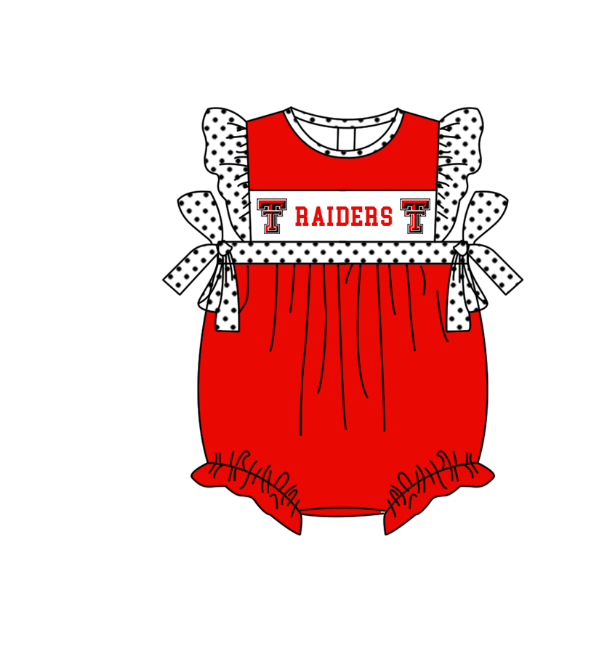 ( Moq 5 Each Style ) Baby Boys Girls Kids Short Sleeves Team Sibling Red Romper Dress Set