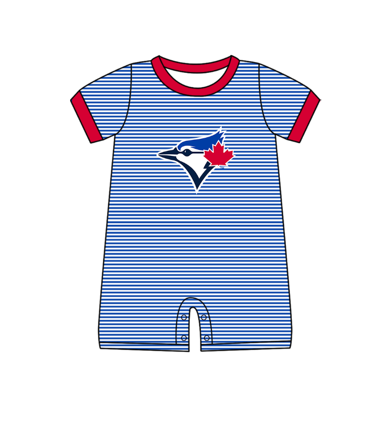 ( Moq 5 Each Style ) Baby Boys Girls Kids Team Sibling Bird Blue Stripes Rompers Sets