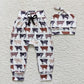 P0272 Baby Boy Western Cow Pants Hat Set