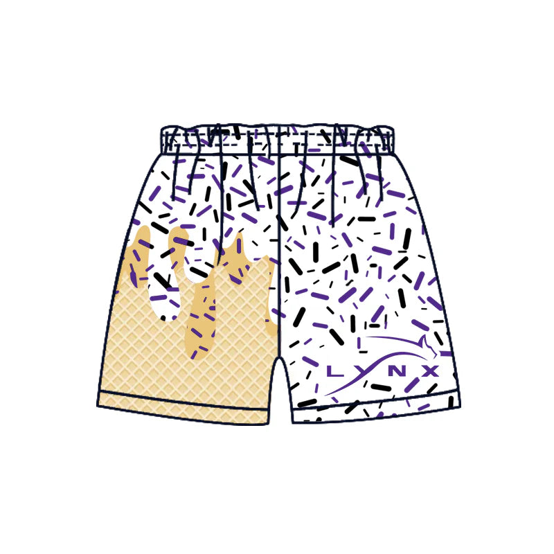 ( Moq 5 each style ) Baby Boy Summer Team Sibling Purple Drip Shorts Shirt 7.19