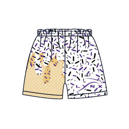 ( Moq 5 each style ) Baby Boy Summer Team Sibling Purple Drip Shorts Shirt 7.19