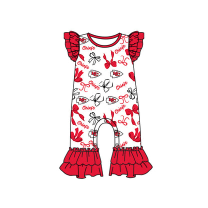 ( Moq 5 each style ) Baby Girl Toddler KC Team Bows Sibling Romper Dress Set 7.10