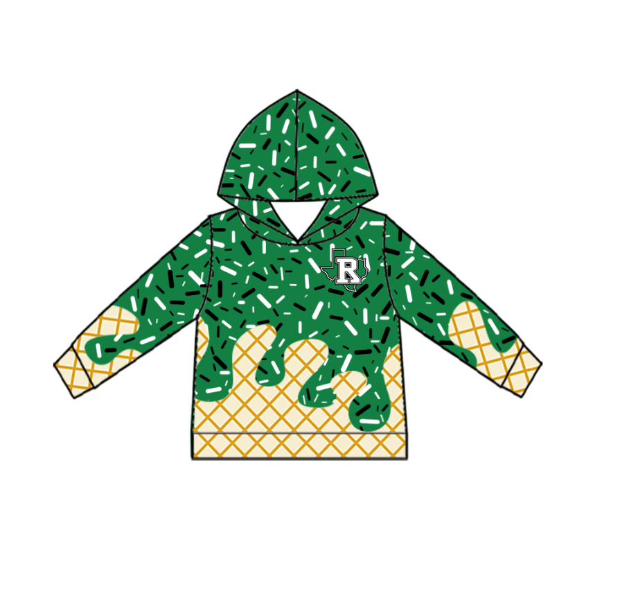( Moq 5 each style ) Baby Boy Girl Team Cheer Sibling Shirt Green Bows Dress Set 8.13
